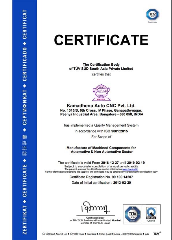 ISO 9001 Certificate